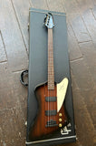 Epiphone Thunderbird bass, sunburst with white pick guard, rosewood fretboard, black headstock