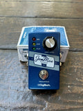 Digitech JamMan Express XT guitar pedal in blue with single control knob and single button footswitch