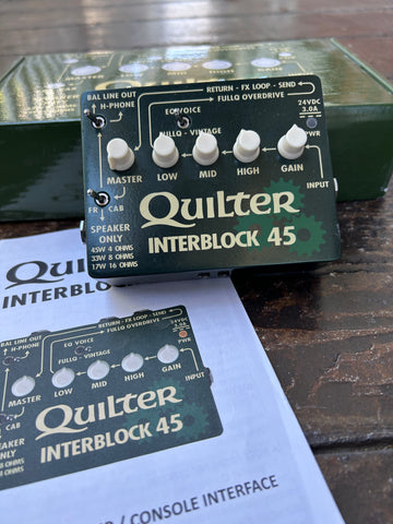 Quilter Interblock 45 guitar head pedal with original box and product guide
