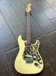 Custom Baritone Stratocaster with off white finish, tortoise pickguard, rosewood fingerboard and maple headstock