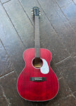 Aria 101UP Urban Player Series "OM" Orchestra Model Acoustic Guitar - Stained Red