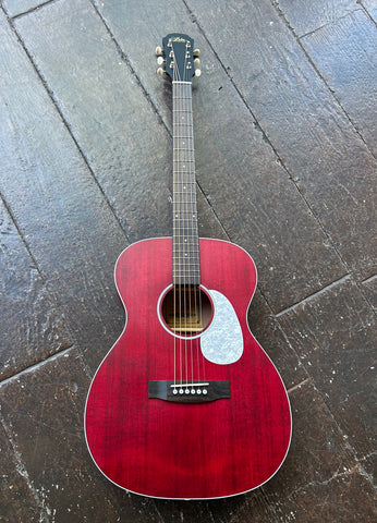 Aria 101UP Urban Player Series "OM" Orchestra Model Acoustic Guitar - Stained Red