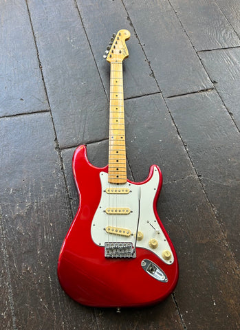 1986 Tokai Goldstar Sound Strat
Candy Apple Red, stratocaster style with white pickguard and maple neck and headstock