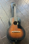 Oahu Square neck parlor acoustic guitar, tobacco sunburst with rosewood fretboard, black headstock