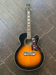 2013 Epiphone EJ-200CE Vintage Sunburst rosewood bridge and fretboard with black headstock