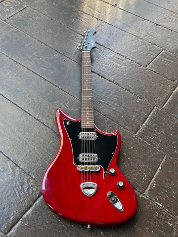 High Spirit Red Tail Hawk red finish, black pickguard, two pick-ups, rosewood fingerboard, black headstock