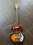1968 Winson Violin shaped guitar with sunburst finish, chrome hardware, rosewood fretboard and wood headstock

