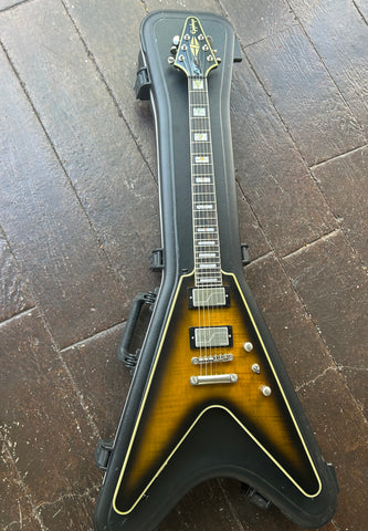 2020 Epiphone Flying V Prophecy Electric Guitar - Yellow Tiger Aged Gloss