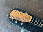 close up Taylor rosewood headstock with Grover tuners 