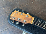 close up Taylor rosewood headstock with Grover tuners 