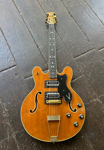 1970-1973 Ovation Thunderhead amber archtop guitar, ebony fretboard, woof hedstock