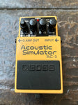 Boss AC-3 Acoustic Simulator, orange pedal with four control knobs, 