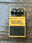 Boss AC-3 Acoustic Simulator, orange pedal with four control knobs, 