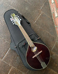 Breedlove Crossover mandolin, wine finish , oval body, rosewood bridge, black headstock
