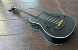 Offered in a sleek matte black finish, the Journeyman is the grandest U•BASS® of them all, made of Mahogany with white binding, F-Holes, and a cutaway