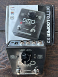 Top down of input outputs on TC Electronic Ditto Looper X2