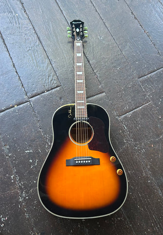 Epiphone EJ-160E John Lennon Signature sunburst acoustic guitar, rosewood bridge and fingerboard, black headstock