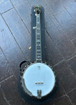 Deering Calico Banjo, white banjo head, chrome hardware, ebony fretboard, black headstock
