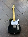 G&amp;L Tribute Series ASAT Classic black telecaster with white pickguard and pale neck and headstock