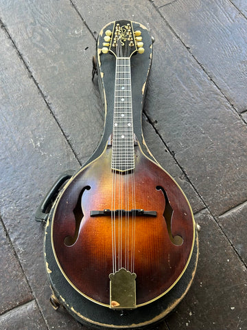 Late 70's R.L. Givens A6 Mandolin, vintage sunburst finish, ebony bridge and fretboard, pearl dot inlays with RL script inlay headstock over black
