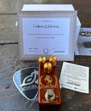 Decibelics Pedals Golden Horse Overdrive Mini Klon Centuar fire red three gold knob controls and certificate of authenticity