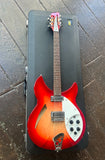 2021 Rickenbacker 330-12 Fireglo red finish twelve string electric guitar, rosewood fretboard, slot head headstock in red