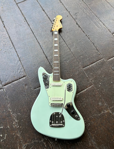 Squier 70's Vintage Vibe Jaguar seafoam green, rosewood fretboard, block inlays, with maple headstock