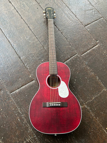 Aria 131UP Urban Player Series Parlor Acoustic Guitar - Stained Red with rosewood fingerboard and black headstock