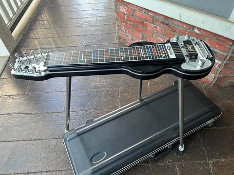 Sierra Lap Steel, black with metal hardware, three leg stand 