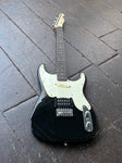 Squier 51 electric guitar in black finish with white pick-guard, rosewood neck, maple headstock