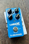 Blue TC Electronic Pedal, flashback two delay with four knob controls and single button footswitch