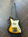 1965 Harmony Bobkat H15 electric guitar, sunburst with white pick-guard and rosewood fingerboard, black headstock