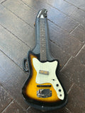 1965 Harmony Bobkat H15 electric guitar, sunburst with white pick-guard and rosewood fingerboard, black headstock