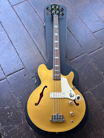 2021 Epiphone Jack Casady Signature Bass Metallic Gold with rosewood fretboard, black headstock