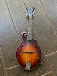 Satin Brownburst Finish Honey Creek F-style banjo with rosewood fretboard and back headstock