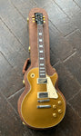2023 Gibson Gold Top Standard Les Paul electric guitar, with rosewood fretboard and pearl trapezoid inlays, black headstock