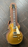 2023 Gibson Gold Top Standard Les Paul electric guitar, with rosewood fretboard and pearl trapezoid inlays, black headstock