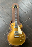 2023 Gibson Gold Top Standard Les Paul electric guitar, with rosewood fretboard and pearl trapezoid inlays, black headstock