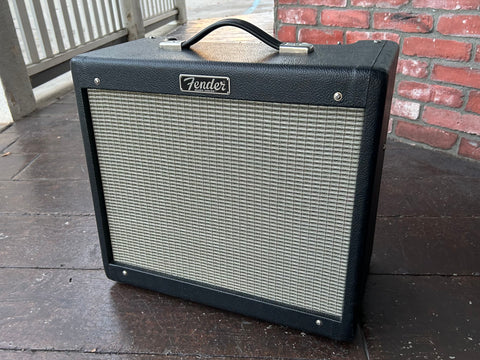 Fender Blues Jr. amplifier, black tolex, grey grill cloth