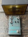 JOYO dark grey four knobs Atmosphere effects pedal with packaging in the background