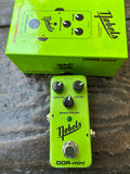 Nobels ODR-1 Mini Analog Overdrive green mini pedal with three control kobs 