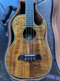 Oscar Schmidt Cutaway Koa Baritone OU55CE  with Case