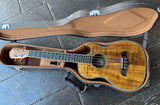 Oscar Schmidt Cutaway Koa Baritone OU55CE  with Case