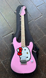 2024 Squier Hello Kitty Stratocaster Pink electric guitar with maple fretboard and pink headstock