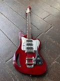 Teisco TG-64 with Bigsby burgundy finish, rosewood fretboard and burgundy headstock 