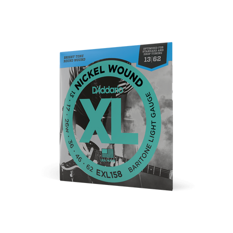 D'addario EXL158 13-62 Light Baritone XL Nickel Electric Guitar Strings