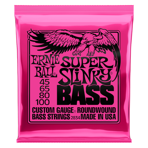 Ernie Ball 2834 SUPER SLINKY NICKEL WOUND ELECTRIC BASS STRINGS - 45-100 GAUGE