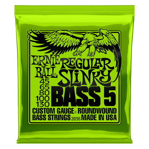 Ernie Ball 2836 REGULAR SLINKY NICKEL WOUND 5-STRING ELECTRIC 45-130 GAUGE