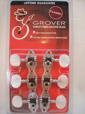 Grover Deluxe Nickel Classical Guitar Tuners w/Pearl Buttons