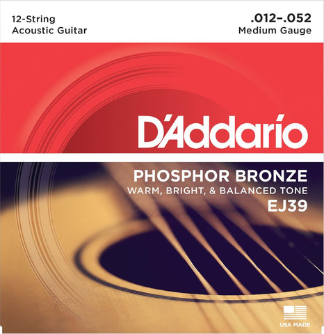 D'Addario EJ39 Medium 12-String .012-.052